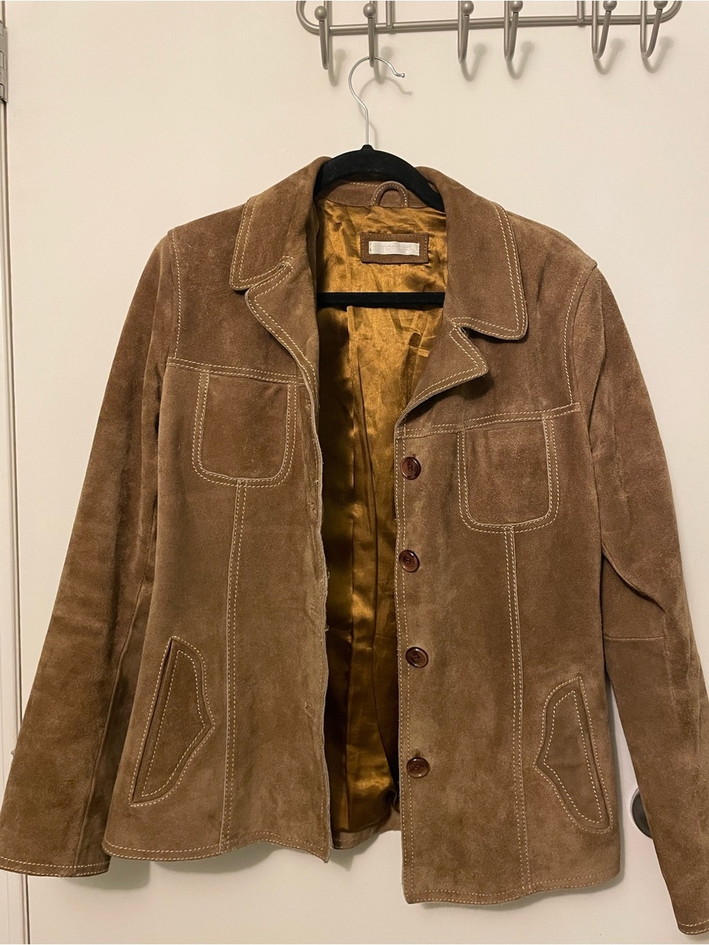 Vintage retro brown suede jacket